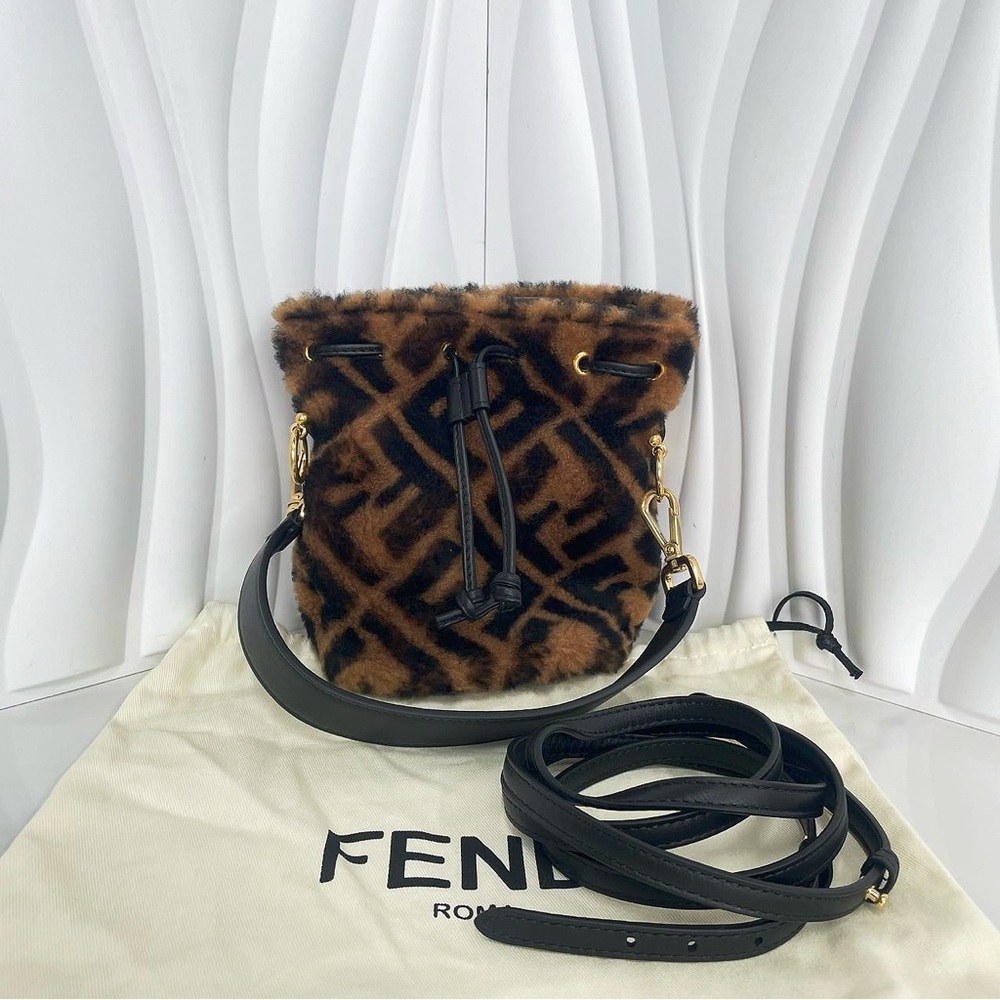 Fendi Mon Tresor Zucca Faux Fur Mini Bucket Bag